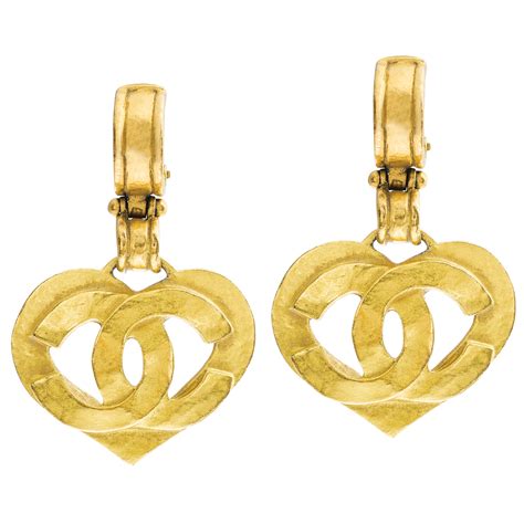 vintage chanel heart earrings